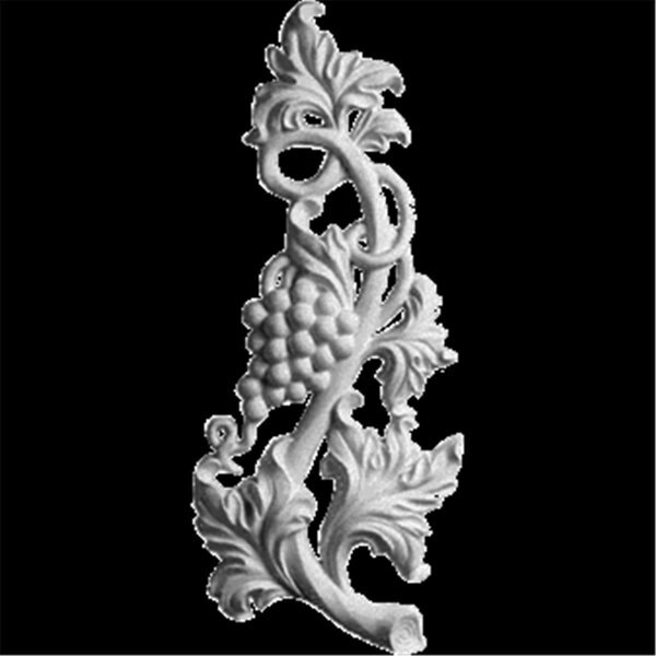 5.5 In. W X 8.62 In. H X 1 In. P Architectural accent Small Grape And Leaf Onlay